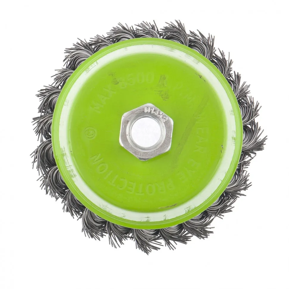 Щетка для УШМ, 100 мм, М14, чашка, крученая металлическая проволока Сибртех - изображение 2