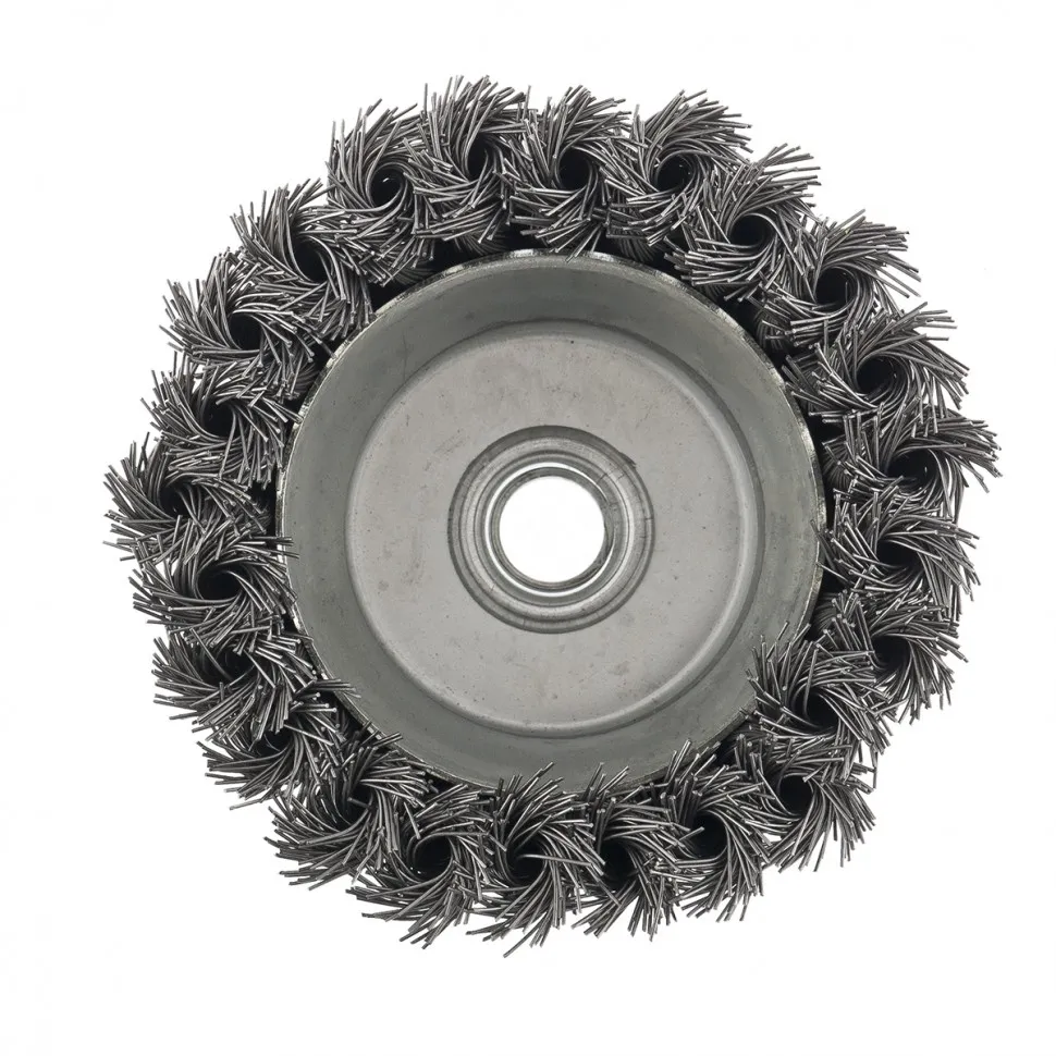 Щетка для УШМ, 100 мм, М14, чашка, крученая металлическая проволока Сибртех - изображение 3