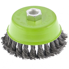Щетка для УШМ, 100 мм, М14, чашка, крученая металлическая проволока Сибртех - изображение 5