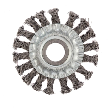 Щетка для УШМ, 100 мм, посадка 22.2 мм, плоская, крученая проволока 0.5 мм Сибртех - изображение 6