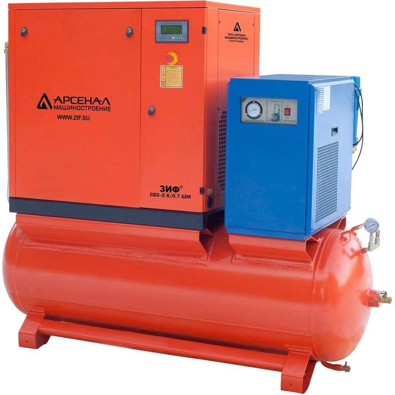 Электрический винтовой компрессор ЗИФ-СВЭ-1,0/1,0 ШМ ОиР-500 (ременная передача) - изображение 2