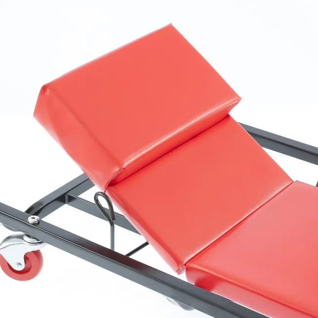 Лежак ремонтный на шести колесах, 1030х440х120 мм, поднимающийся подголовник Matrix - изображение 2