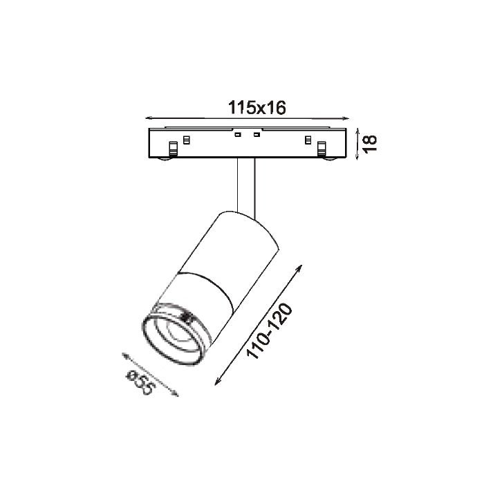 Трековый светодиодный точечный светильник 10W, CRI90, 3000К, угол 15°-60°, IP20, NO DIM, 48В, чёрный - изображение 5