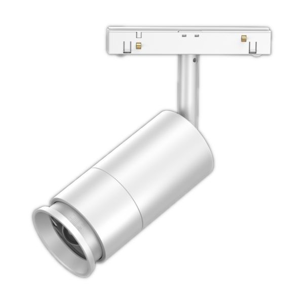 Трековый светодиодный точечный светильник 10W, CRI90, 4000К, угол 15°-60°, IP20, NO DIM, 48В, белый
