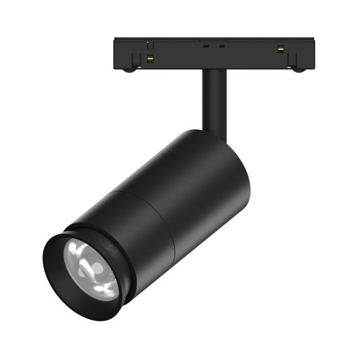Трековый светодиодный точечный светильник 10W, CRI90, 4000К, угол 15°-60°, IP20, NO DIM, 48В, чёрный