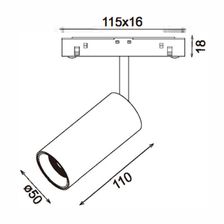 Трековый светодиодный точечный светильник 10W, CRI90, 4000К, угол 18°, IP20, NO DIM, 48B, белый - изображение 4