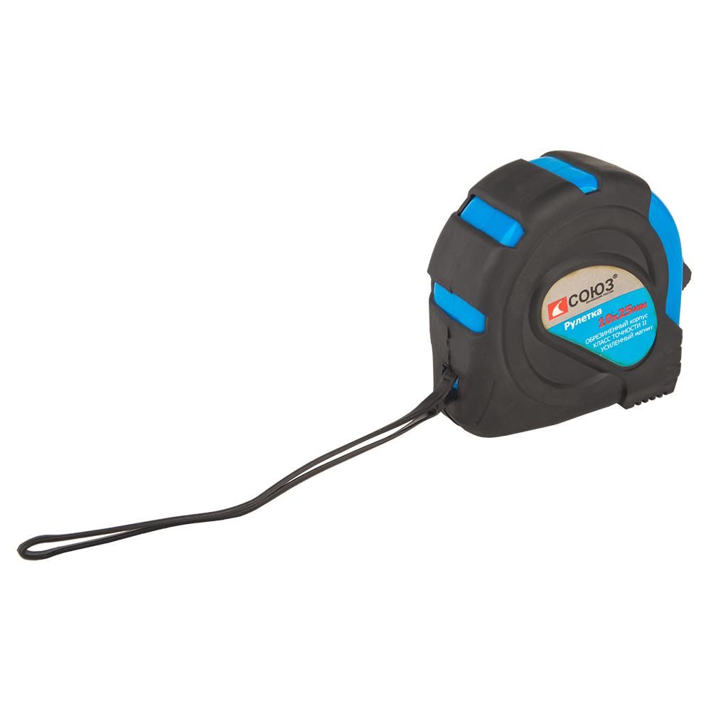 Рулетка 10x25мм, обрезиненная, магнит на зацепе, СОЮЗ - изображение 2