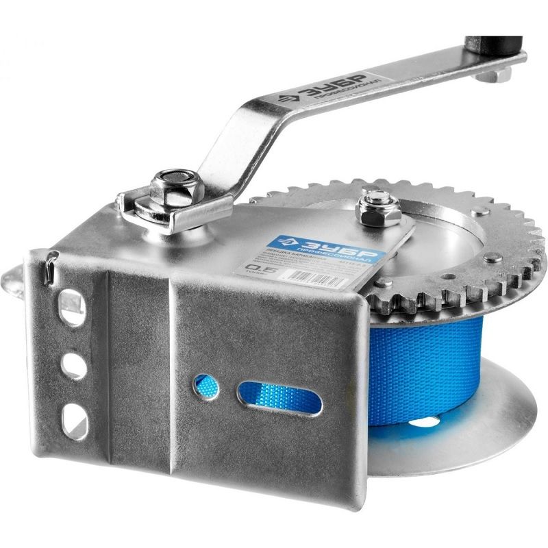 Лебедка ручная барабанная ЗУБР Профессионал 1,1 т 10 м (тяговая, ленточная) - изображение 3