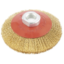 Щетка для УШМ, 115 мм, М14, тарелка, латунированная витая проволока Matrix - изображение 2