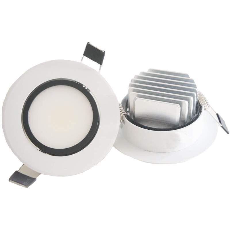 Светодиодный встраиваемый светильник 12Вт, 3000К, 50гр, CRI80, 1440 Лм, 220В, IP20 ,белый, ON/OFF, корпус алюминий, декоративная накладка пластик