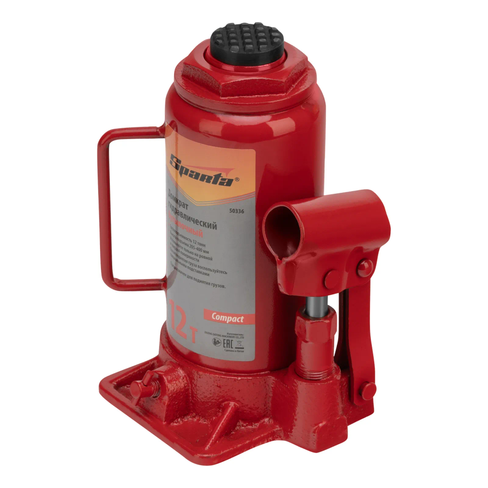 Домкрат гидравлический бутылочный 12 т, h подъема 205-400 мм Sparta Compact - изображение 2