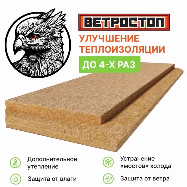 Шумоизоляционная плита СОЛНЦЕ Ветростоп 1219x600x25 мм 2.1 м2 - изображение 5