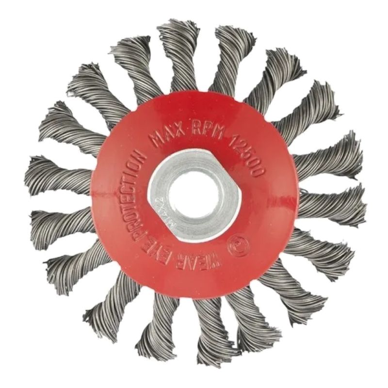 Щетка для УШМ, 125 мм, М14, тарелка, крученая проволока 0.5 мм Matrix