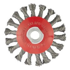 Щетка для УШМ, 125 мм, М14, тарелка, крученая проволока 0.5 мм Matrix - изображение 2