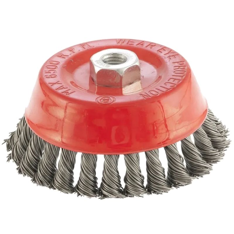 Щетка для УШМ, 125 мм, М14, чашка, крученая проволока 0.8 мм Matrix