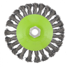 Щетка для УШМ, 125 мм, М14, тарелка, крученая металлическая проволока Сибртех - изображение 5