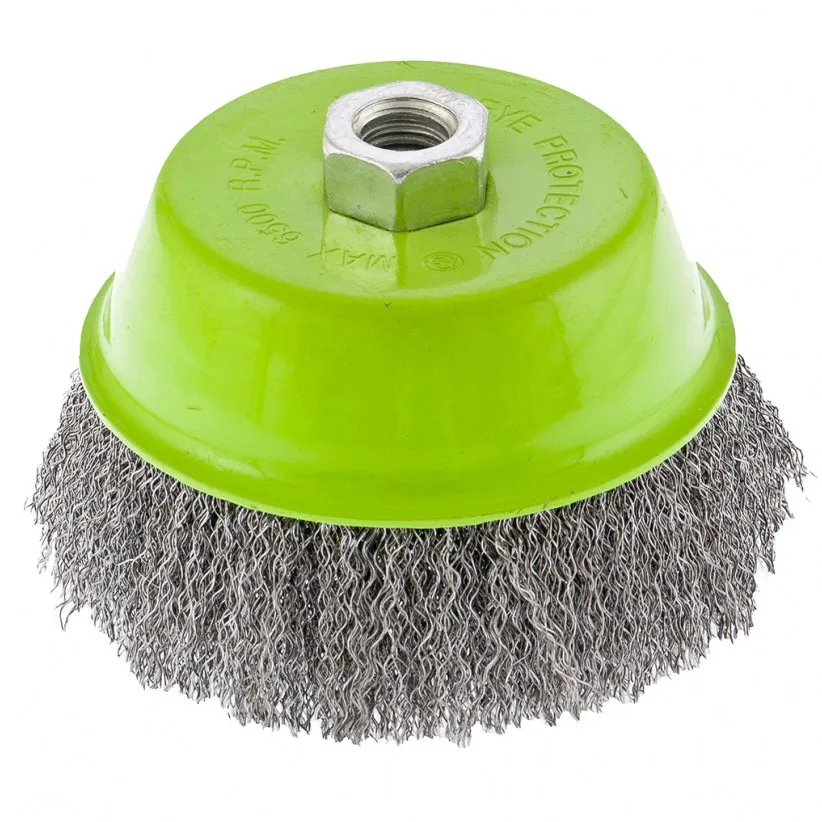 Щетка для УШМ, 125 мм, М14, чашка, витая проволока Сибртех