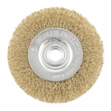 Щетка для УШМ, 125 мм, М14, плоская, латунированная витая проволока Matrix - изображение 2