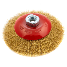 Щетка для УШМ, 125 мм, М14, тарелка, латунированная витая проволока Matrix - изображение 2