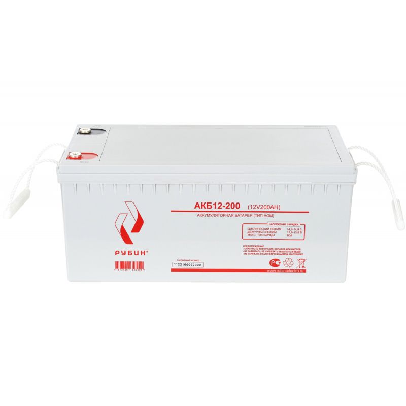 Аккумуляторная батарея Рубин 12V 200Ah AGM (60kg) - изображение 2