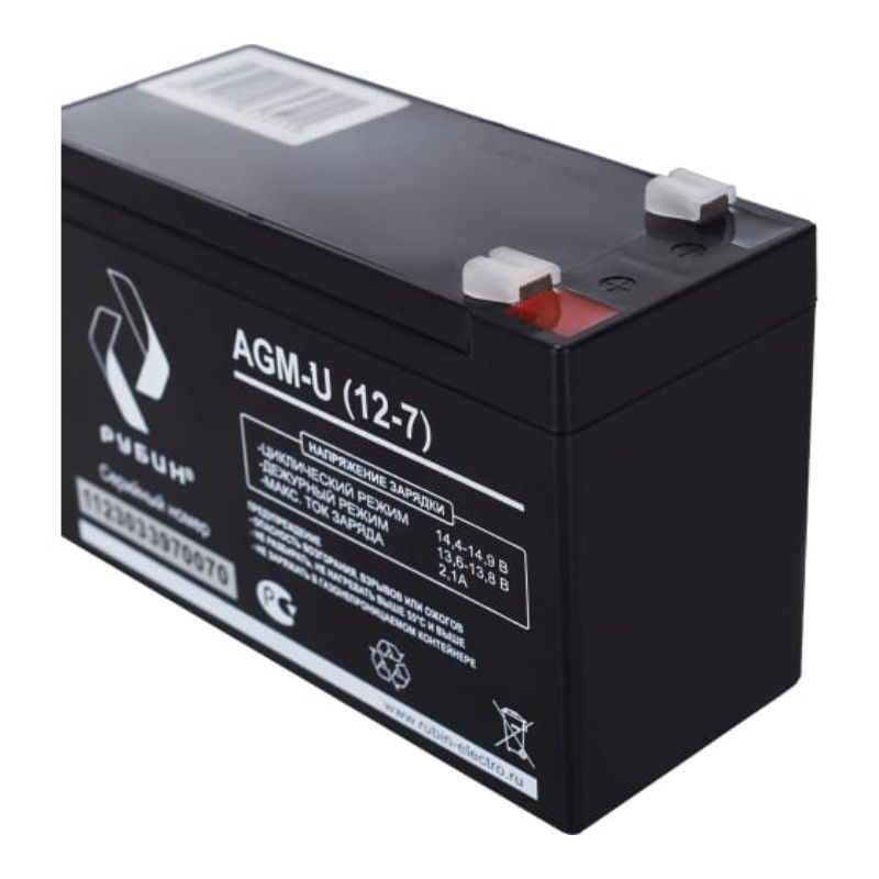 Аккумуляторная батарея Рубин 12V 7Ah AGM (2.05kg) - изображение 5