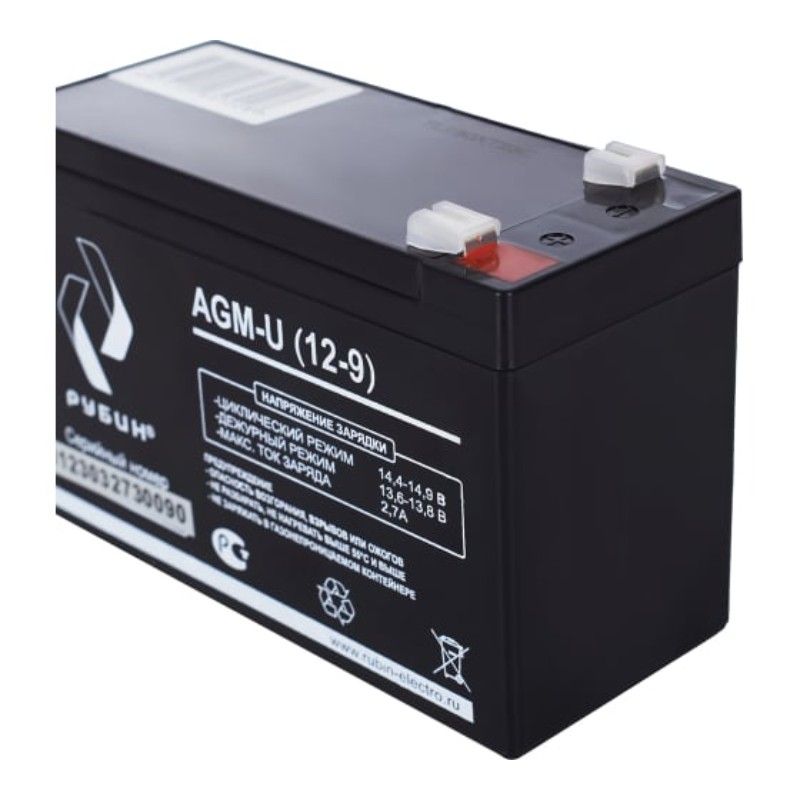 Аккумуляторная батарея Рубин 12V 9Ah AGM (2.3kg) - изображение 6