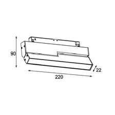 Трековый светодиодный линейный светильник 14W, CRI90, 3000К, угол 100°, IP20, NO DIM, 48B, чёрный - изображение 6