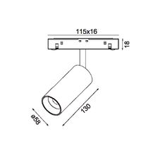 Трековый светодиодный точечный светильник 14W, CRI90, 3000К, угол 20°, IP20, NO DIM, 48B, белый - изображение 4