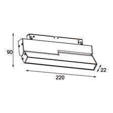 Трековый светодиодный линейный светильник 14W, CRI90, 3000К, угол 25°, IP20, NO DIM, 48B, черный - изображение 6