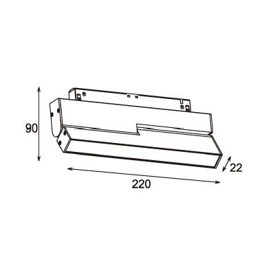 Трековый светодиодный линейный светильник 14W, CRI90, 4000К, угол 100°, IP20, NO DIM, 48B, белый - изображение 1