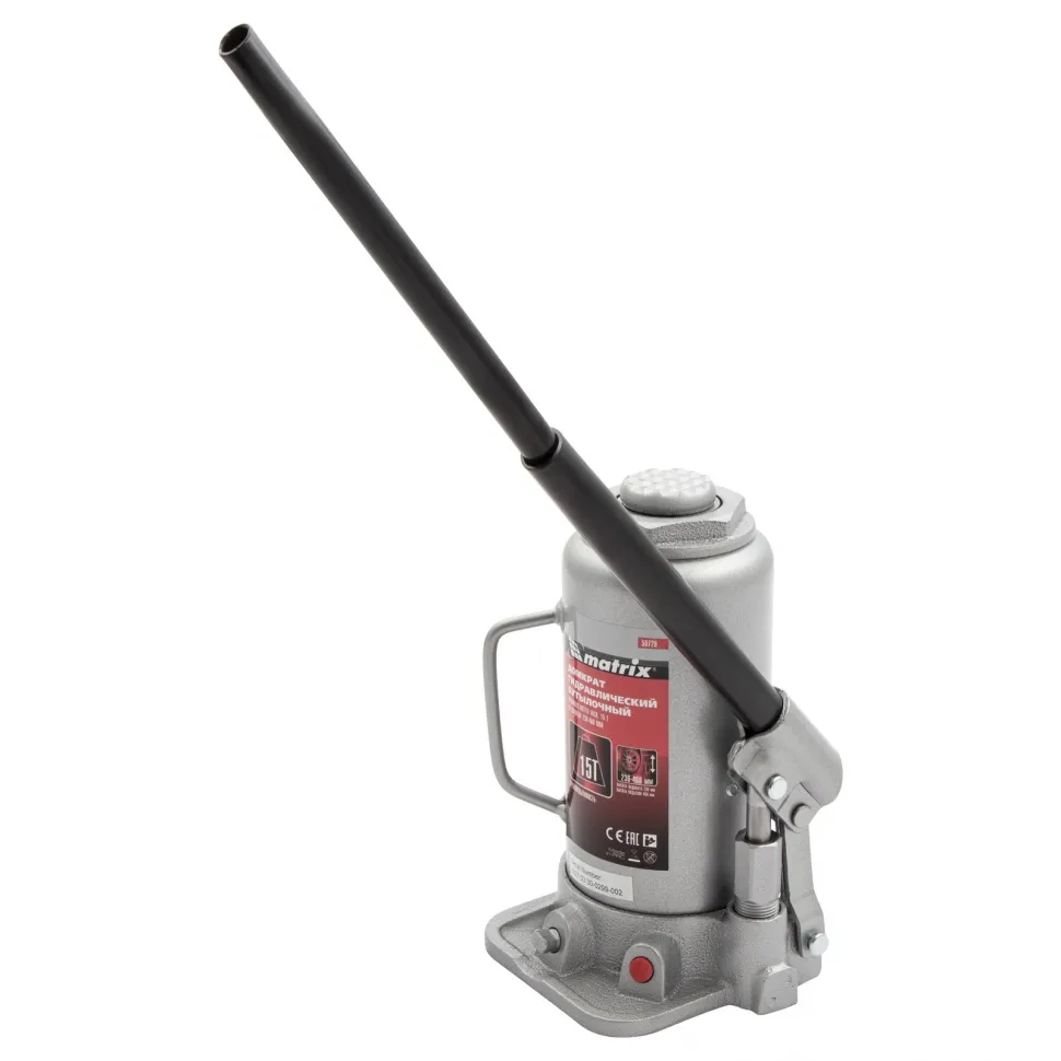 Домкрат гидравлический бутылочный, 15 т, высота подъема 230-460 мм Matrix - изображение 8