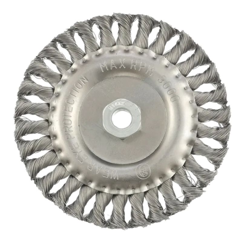 Щетка для УШМ 150 мм, М14, плоская, крученая проволока 0.35 мм Matrix