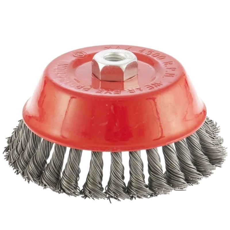 Щетка для УШМ, 150 мм, М14, чашка, крученая проволока 0.8 мм Matrix