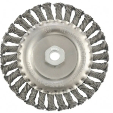 Щетка для УШМ 150 мм, М14, плоская, крученая проволока 0.8 мм Matrix - изображение 2