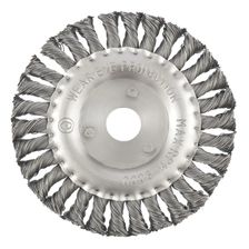 Щетка для УШМ 150 мм, посадка 22.2 мм, плоская, крученая проволока 0.5 мм Matrix - изображение 3