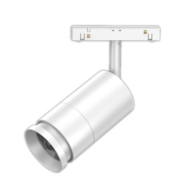 Трековый светодиодный точечный светильник 15W, CRI90, 3000К, угол 15°-50°, IP20, NO DIM, 48В, белый