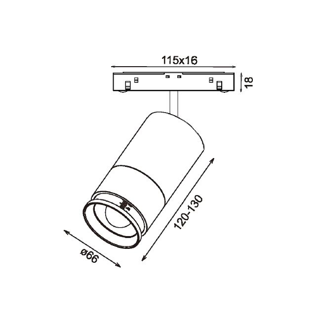 Трековый светодиодный точечный светильник 15W, CRI90, 3000К, угол 15°-50°, IP20, NO DIM, 48В, белый - изображение 5
