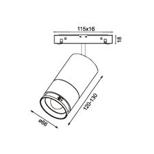 Трековый светодиодный точечный светильник 15W, CRI90, 3000К, угол 15°-50°, IP20, NO DIM, 48В, белый - изображение 7
