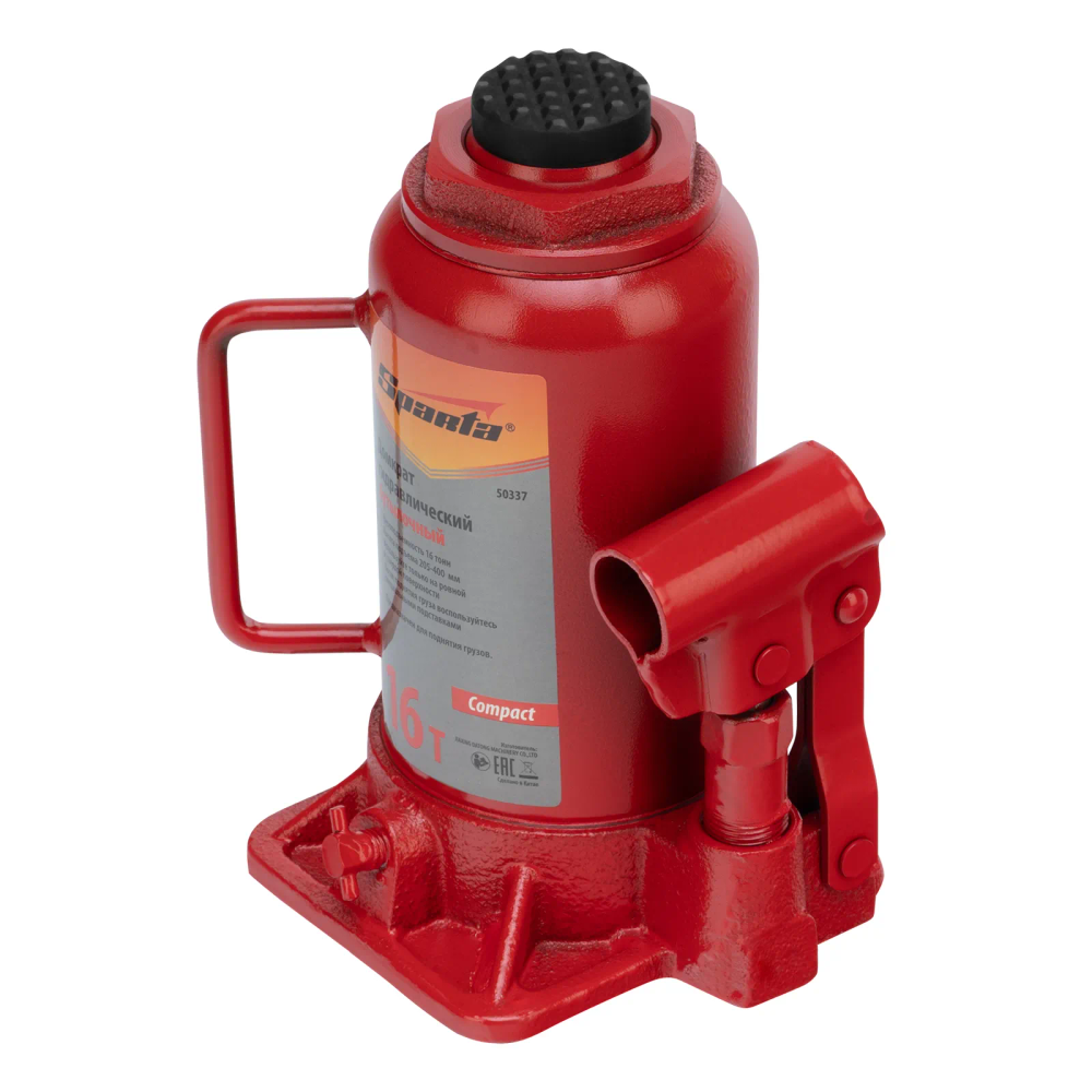 Домкрат гидравлический бутылочный 16 т, h подъема 205-400 мм Sparta Compact - изображение 2