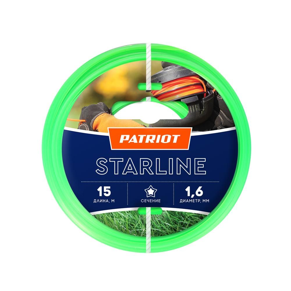 Леска для садового триммера 1,6мм PATRIOT Starline 15м (звезда)