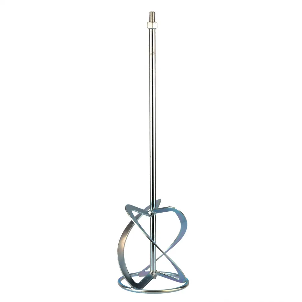 Насадка для миксера, для легких растворов, 160х590 мм, оцинкованная, хвостовик резьба М14 Сибртех