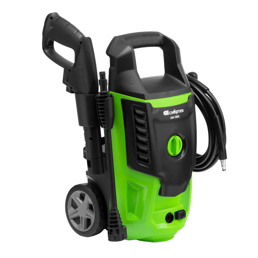 Мойка высокого давления Сибртех АМ-1800, 1800 Вт, 140 бар, 350 л/ч, колесная - изображение 2