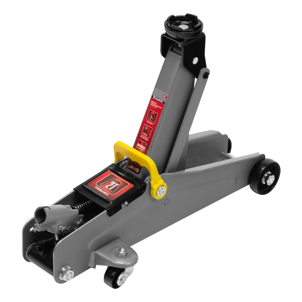 Домкрат гидравлический подкатной, 2 т, высота подъема 135-385 мм, в пластиковый кейсе Matrix - изображение 4