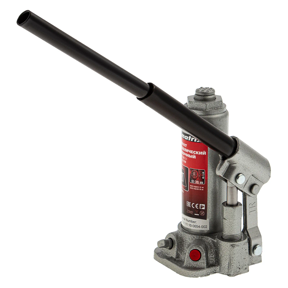 Домкрат гидравлический бутылочный, 2 т, высота подъема 181-345 мм, в пластиковый кейсе Matrix - изображение 10