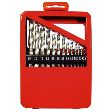 Набор сверл по металлу, 2-8 мм (через 0.5 мм), HSS, 13 шт, металл. коробка, цилиндр. хвостовик - изображение 2