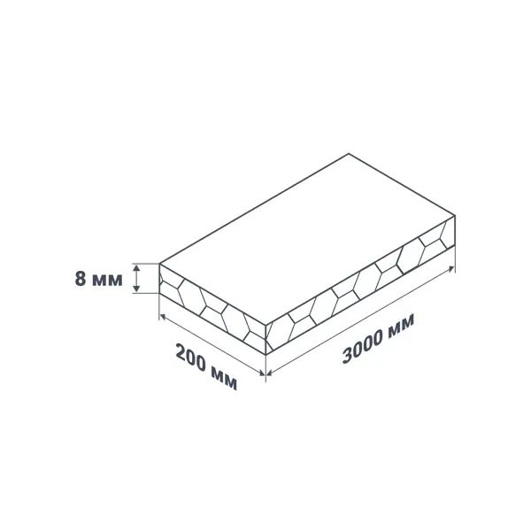 Потолочная панель 2-х секционная DEKOR PANEL голубая 3000x200x8 мм 0.6 м2 - изображение 5
