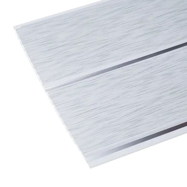 Потолочная панель 2-х секционная DEKOR PANEL серая 3000x200x8 мм 0.6 м2 - изображение 2