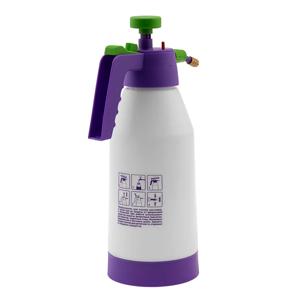 Опрыскиватель ручной, усиленный 2 л, с насосом, поворотный распылитель, клапан сброса давления Palis - изображение 2