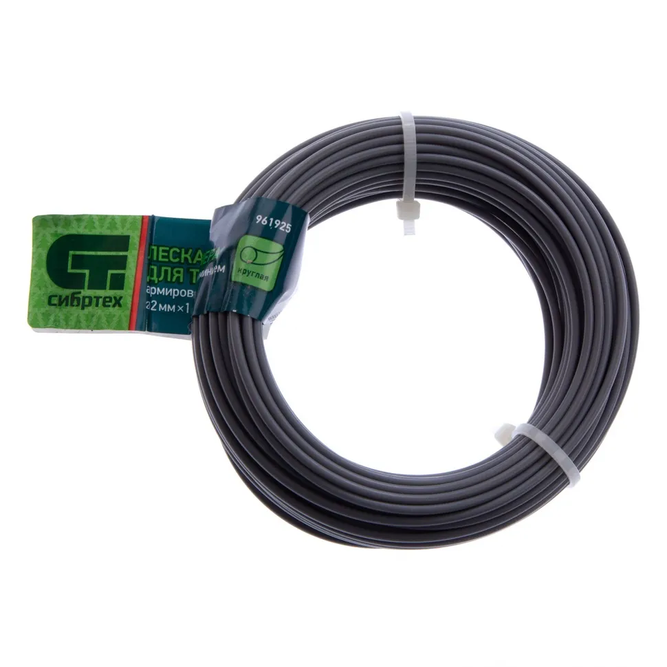 Леска для триммера круглая, армированная алюминием, 2.0 ммх15 м, Россия Сибртех - изображение 2