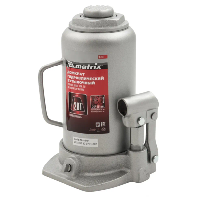 Домкрат гидравлический бутылочный, 20 т, h подъема 244-449 мм Matrix - изображение 8